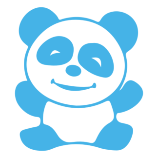 Happy Panda Decal (Baby Blue)